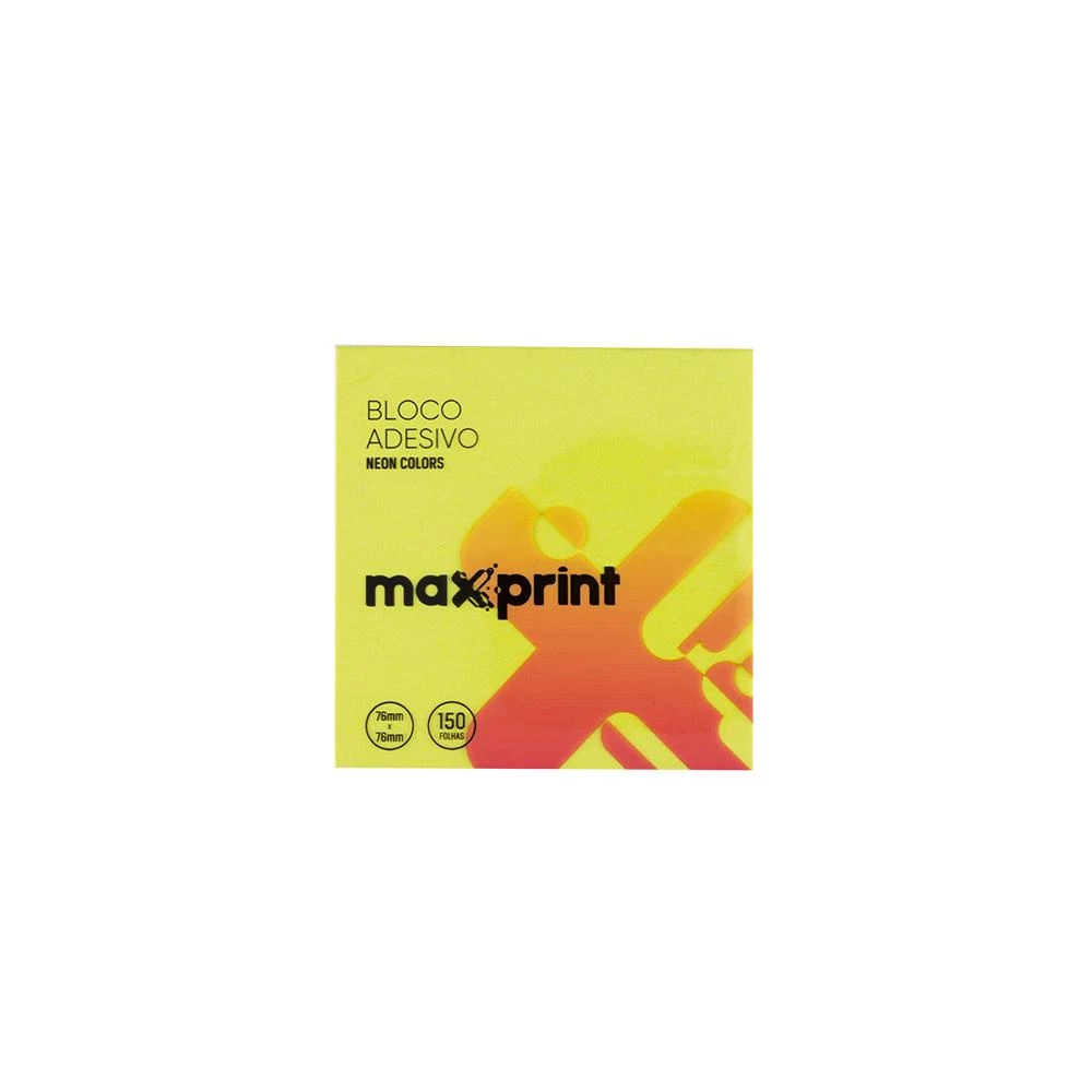 Bloco Adesivo Post-it Amarelo Neon Maxprint 100 Folhas