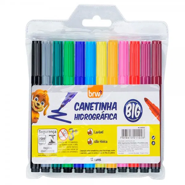 CANETA HIDROCOR 12 CORES BRW BIG