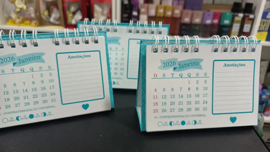 Calendario Personalizado 2026 Azul Turqueza