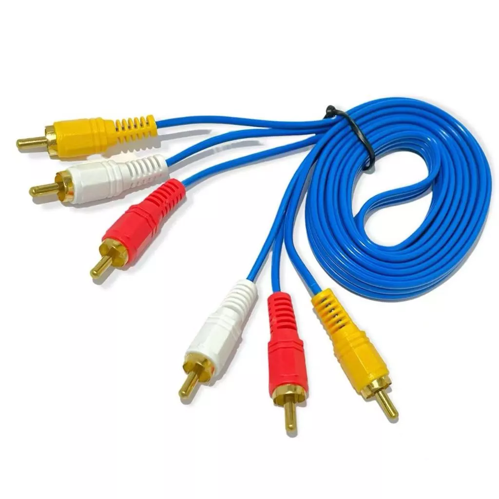 Cabo AV Audio E Video 3 RCA X 3 RCA 1.5M Para Tv Dvd Receptor E Outros