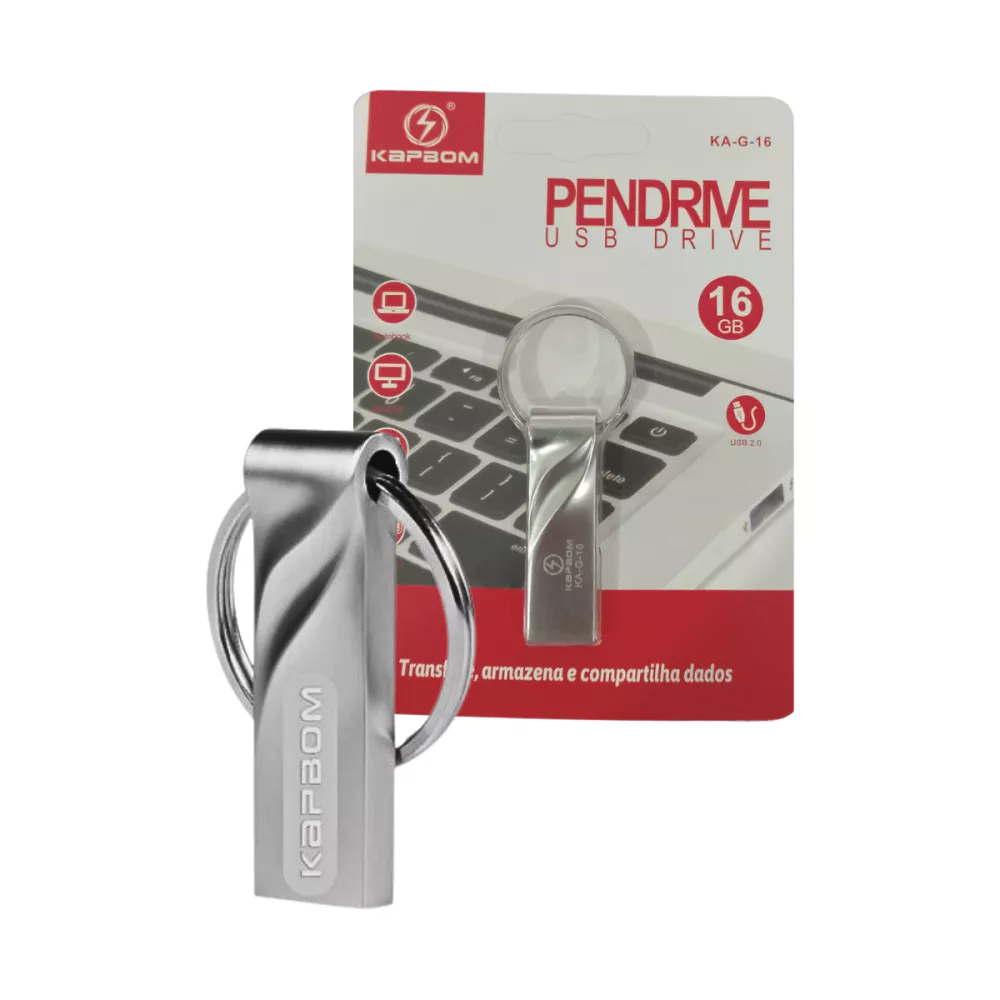 Pendrive Chaveiro 16GB Unidade Flash USB de Alta Velocidade USB Kapbom KA-G-16