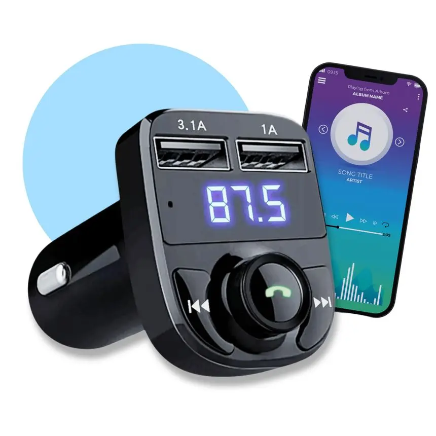 Carregador Receptor Transmissor Veicular Fm Bluetooth ( X8 )