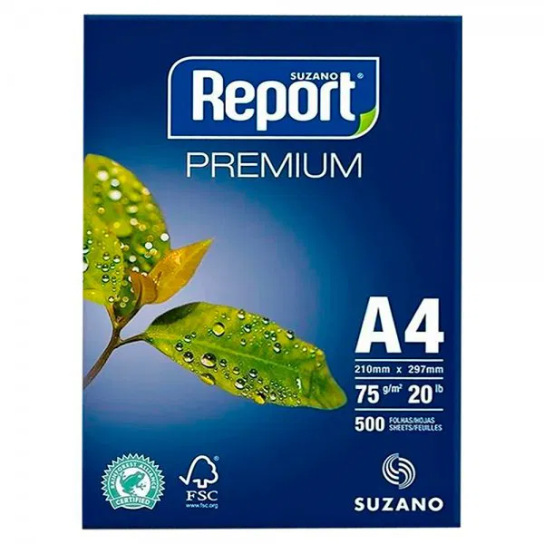 PAPEL FOLHA SULFITE A4 75G BRANCO REPORT C/500