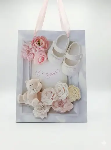 Sacola de Presente de Papel Bebe 