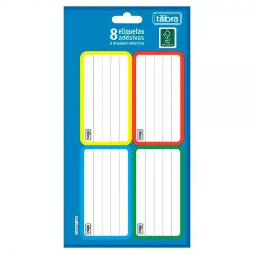 ETIQUETA ESCOLAR TILIBRA COLORIDA ACADEMIE C/8UN
