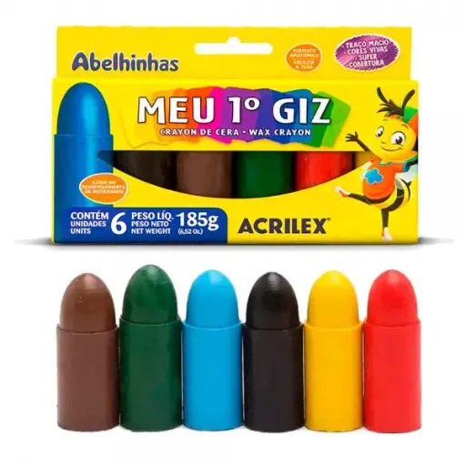 GIZ DE CERA 06 CORES ACRILEX