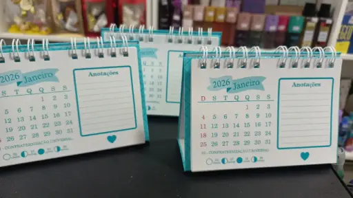 Calendario Personalizado 2026 Azul Turqueza
