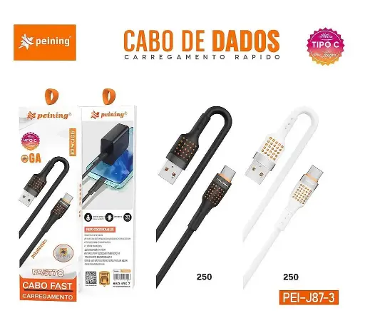 PEINING - CABO DE DADOS E CARREGAMENTO TURBO USB / TC 1M - PEI-J87-3