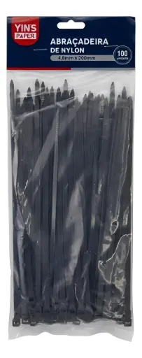 Abraçadeira Nylon 2,5mm X 200mm Preta - Yins unidade